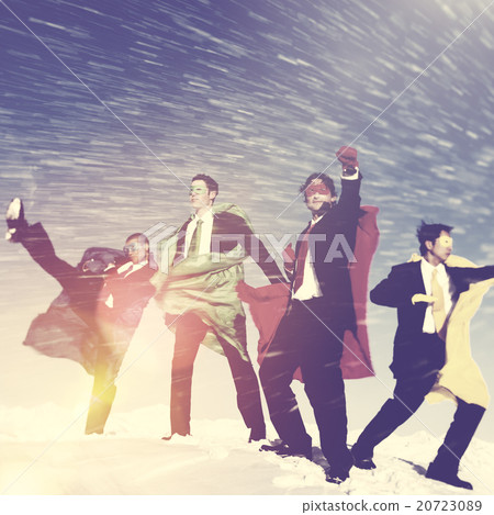 Business Superheros Winter Snow Rescue Concept Business Superheros Winter Snow Rescue Concept 20723089