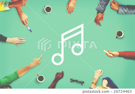 Melody Music Sound Key Artistic Icon Sign Concept 20724463
