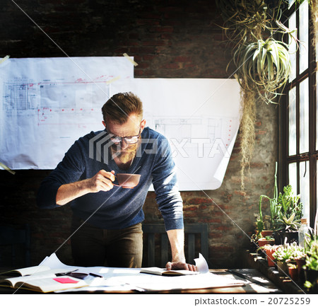 Man Working Determine Workspace Lifestyle Concept Man Working Determine Workspace Lifestyle Concept 20725259