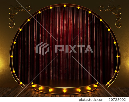 red velvet curtain stage with gold 20728002