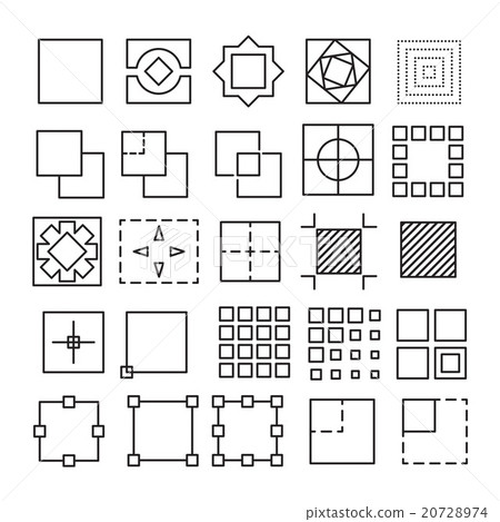 Vector set of Square and Rectangle icons - Stock Illustration [20728974 ...