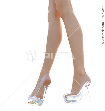 Foot care image Glass shoes Transparent looking Stock