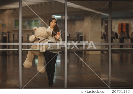 Girl waving goodbye hand. 20731123