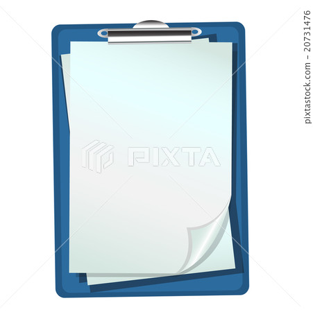 blue folder with clip and paper sheets 20731476
