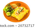 Omelet with vegetables and shrimp. Omelet with vegetables and shrimp. 20732717