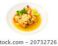 Boiled king prawns with garlic. isolated on white. Boiled king prawns with garlic. isolated on white. 20732726