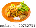 Thai noodles fired with shrimps Thai noodles fired with shrimps 20732731
