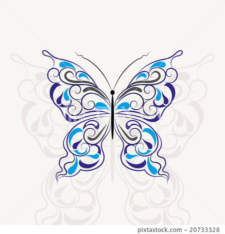 Vintage pattern in shape of a butterfly Vintage pattern in shape of a butterfly 20733328