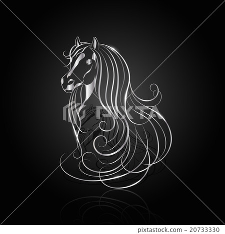 Silver abstract horse  20733330