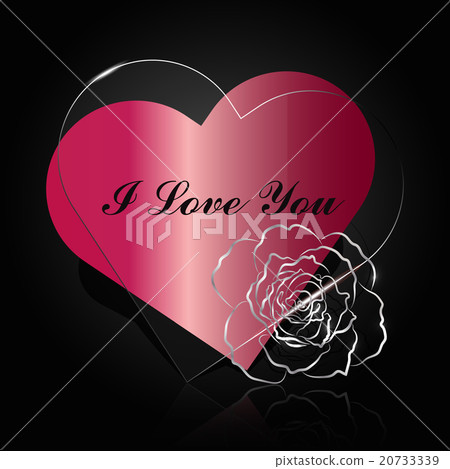 Ruby and glass hearts with silwer flower 20733339