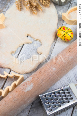 Easter baking preparation. Raw dough Easter baking preparation. Raw dough 20733465