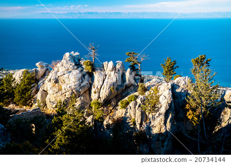 Sea view from the window of the St Hilarion Castle 20734144