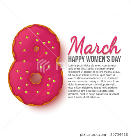 International Womens Day. March 8. Doughnut eight 20734418