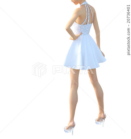 Women's foot care wearing glass shoes Foot care image perming3DCG Illustration material Women's foot care wearing glass shoes Foot care image perming3DCG Illustration material 20736401