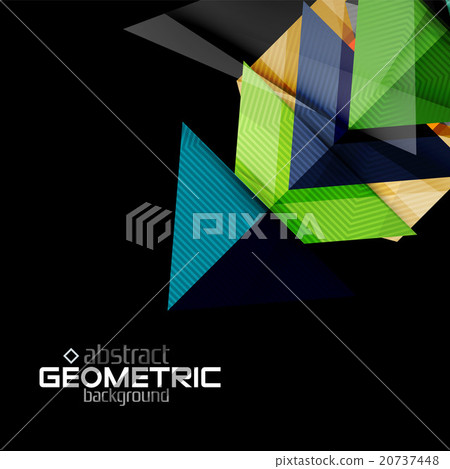 Textured paper geometric shapes on black Textured paper geometric shapes on black 20737448