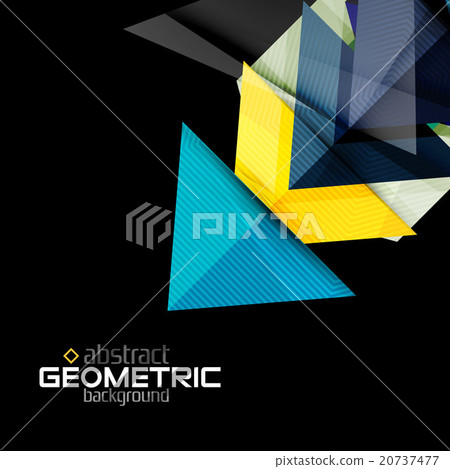 Textured paper geometric shapes on black 20737477