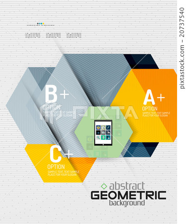 Abstract info banner with options, geometric paper Abstract info banner with options, geometric paper 20737540