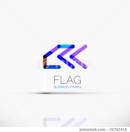 Logo flag, abstract linear geometric business icon Logo flag, abstract linear geometric business icon 20742416