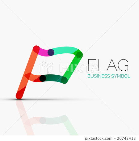 Logo flag, abstract linear geometric business icon Logo flag, abstract linear geometric business icon 20742418