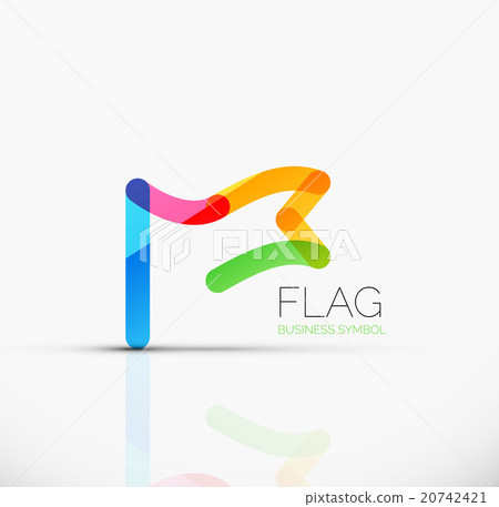 Logo flag, abstract linear geometric business icon Logo flag, abstract linear geometric business icon 20742421