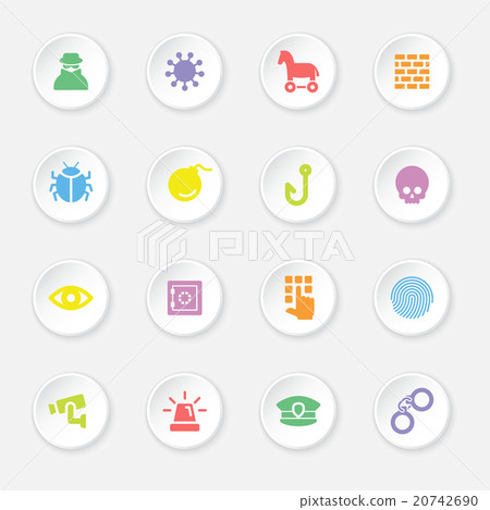 colorful flat icon set 7 circle button colorful flat icon set 7 circle button 20742690
