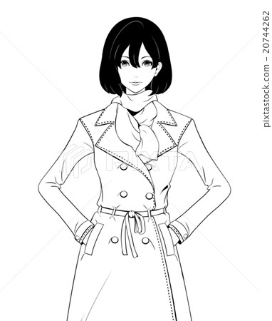 Female / trench coat / serious 20744262