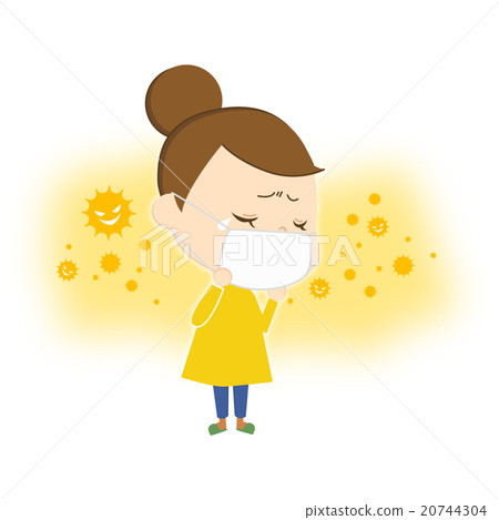 一個蒙面的女人的插圖（冷·花粉·麻煩·麻煩）5 20744304