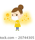 一個被蒙面的婦女的例證（冷·花粉·麻煩·麻煩）6 20744305