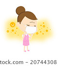 一個被蒙面的婦女的例證（冷·花粉·麻煩·麻煩）9 20744308