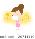 一個被蒙面的婦女的例證（冷·花粉·麻煩·麻煩）11 20744310
