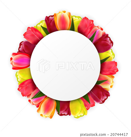 Tulip flowers frame composition.  20744417