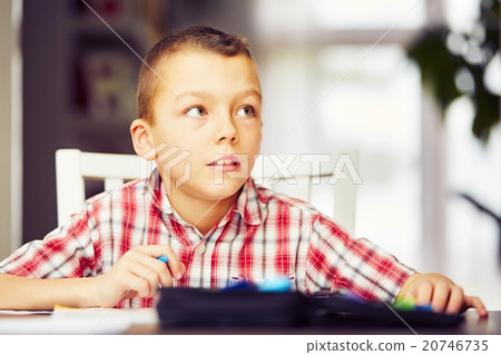 Boy is doing homework 20746735