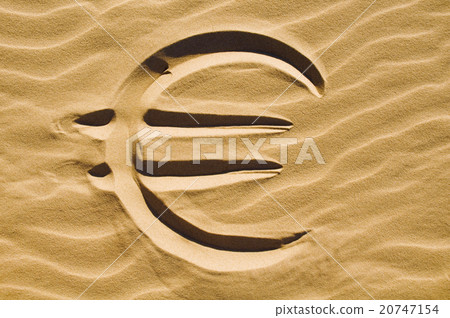 Euro sign in the sand Euro sign in the sand 20747154
