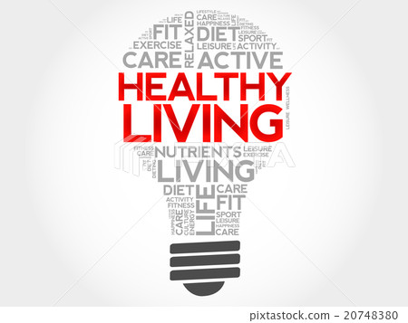 Healthy Living bulb word cloud Healthy Living bulb word cloud 20748380