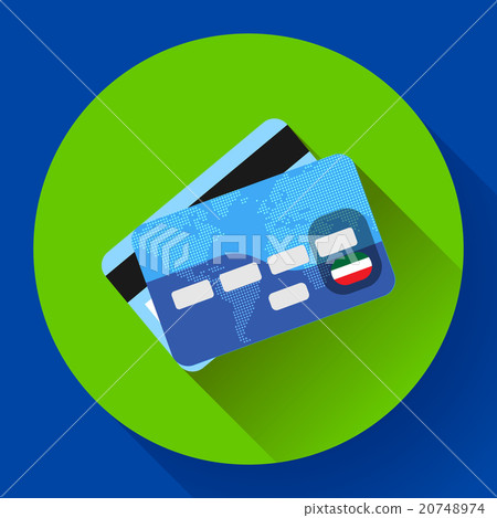 Vector Credit Card icon with long shadow. Flat Vector Credit Card icon with long shadow. Flat 20748974