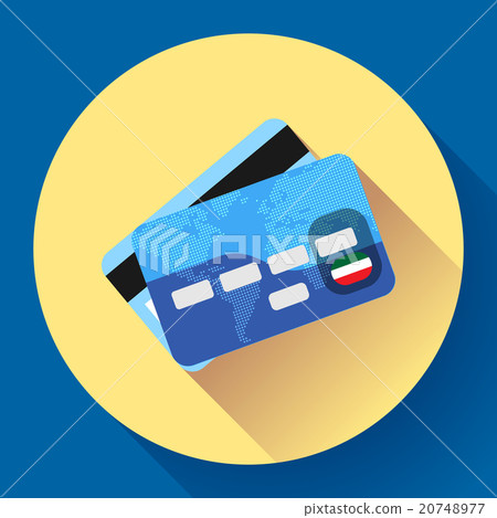 Vector Credit Card icon with long shadow. Flat Vector Credit Card icon with long shadow. Flat 20748977