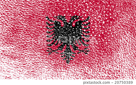 Flag of Albania with old texture. Vector 20750389
