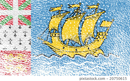 Flag of Saint Pierre and Miquelon, France with old 20750615