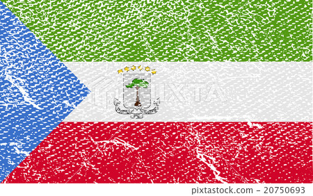 Flag of Equatorial Guinea with old texture. Vector 20750693