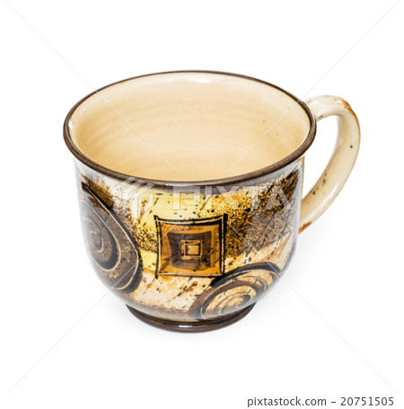 Artistic empty cup with handle for coffee or tea 20751505