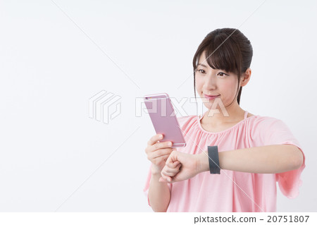 Women who check wearable devices 20751807