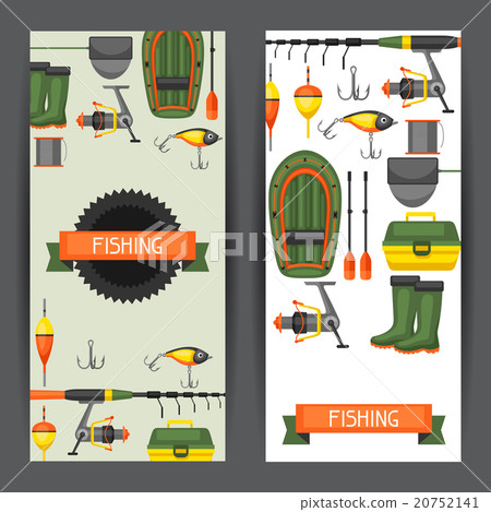 Background with fishing supplies. Design for 20752141