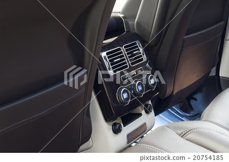 Car climate control brown & white luxury interior 20754185