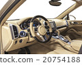 Car interior steering wheel & luxury dashboard 20754188