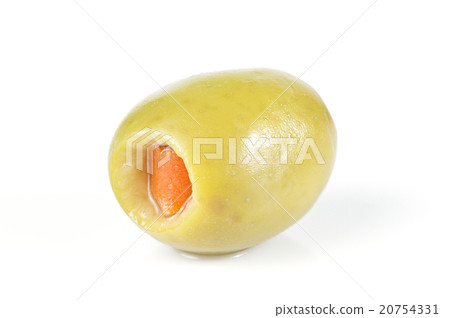 Green olive stuffed isolated on white Green olive stuffed isolated on white 20754331