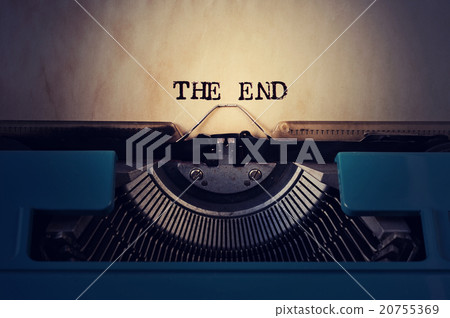 retro typewriter and text the end 20755369