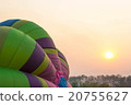 Lied colorful balloon at sunrise. 20755627
