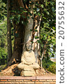 Buddha statue meditating under a tree. 20755632
