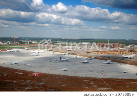 The airplane is taking off over airport The airplane is taking off over airport 20756899