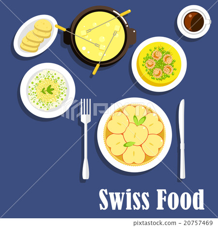 Swiss cuisine dishes and cheese fondue 20757469